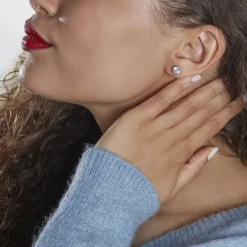 Boucles D'oreilles Pendantes Abha Argent Blanc Oxyde De Zirconium