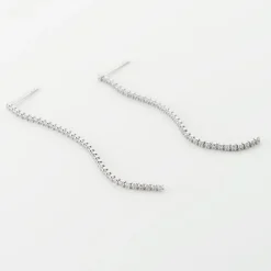 Boucles D'oreilles Pendantes Lou-anne Argent Blanc Oxyde De Zirconium