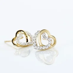 Boucles D'oreilles Puces Ablaye Or Jaune Oxyde De Zirconium