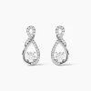 Boucles D'oreilles Puces Absa Argent Blanc Oxyde De Zirconium