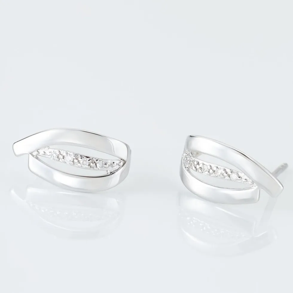 Boucles D'oreilles Puces Aelis Or Blanc Diamant