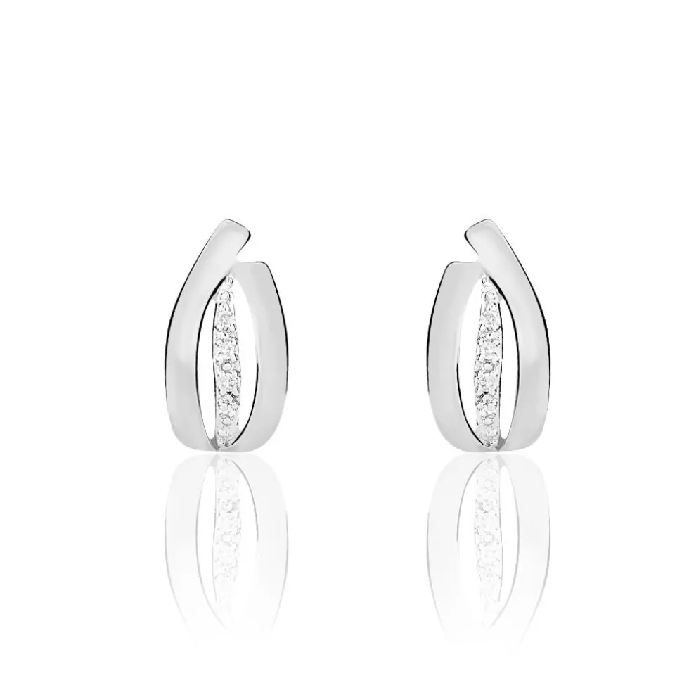 Boucles D'oreilles Puces Aelis Or Blanc Diamant