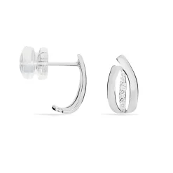 Boucles D'oreilles Puces Aelis Or Blanc Diamant