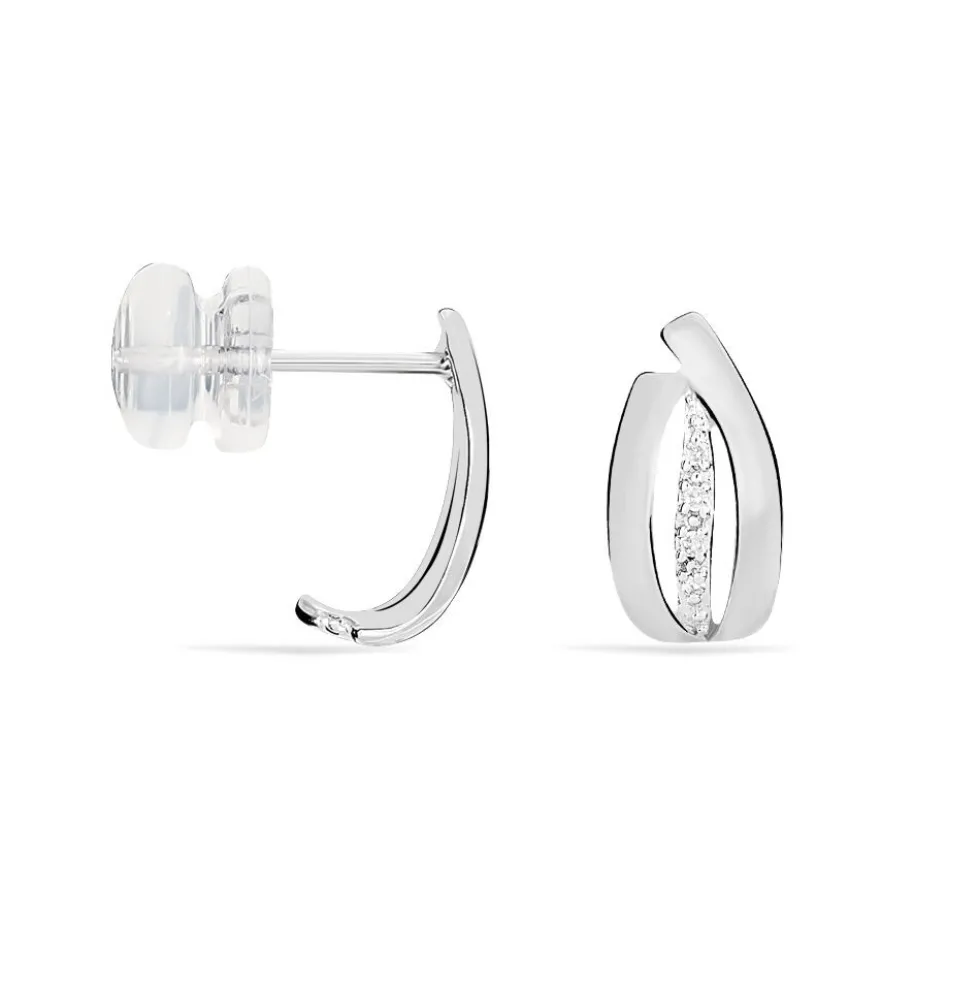 Boucles D'oreilles Puces Aelis Or Blanc Diamant
