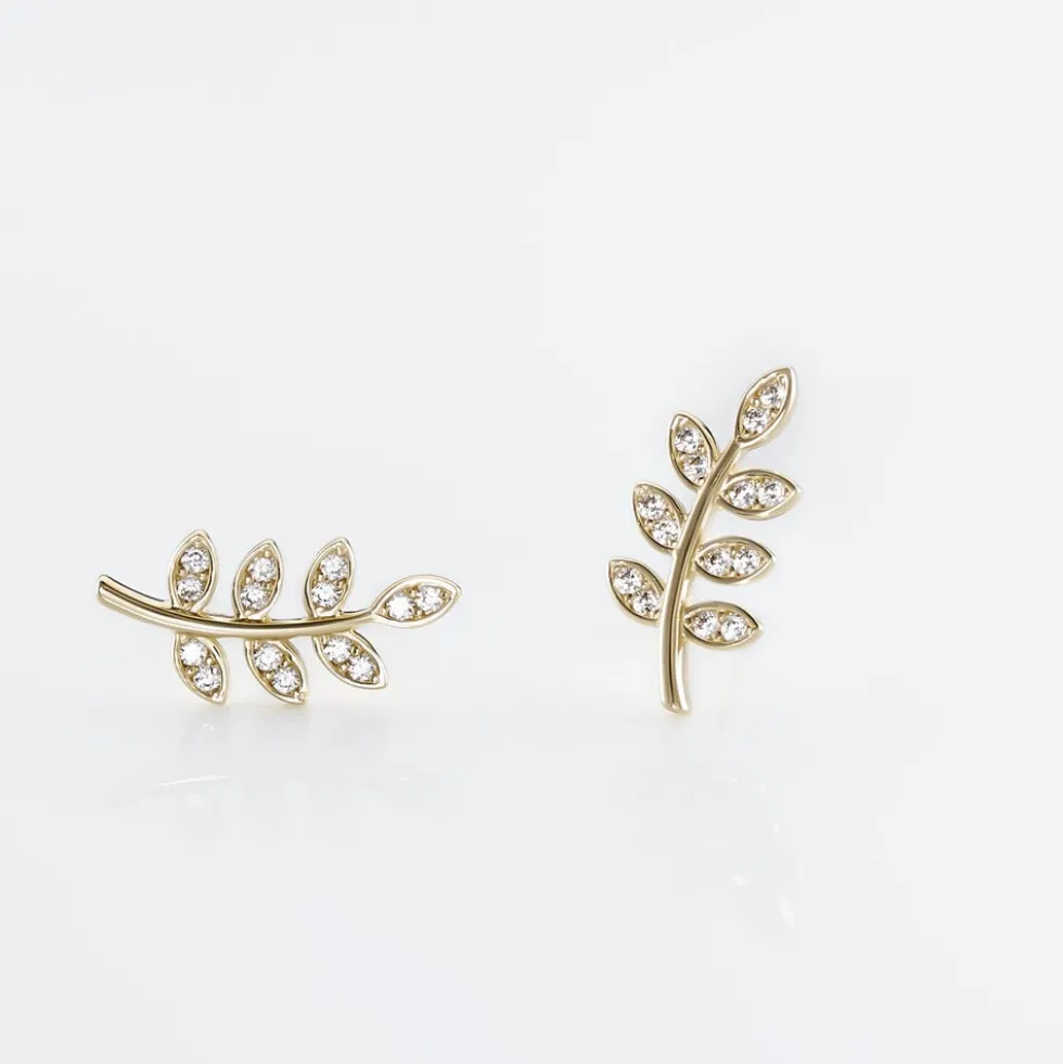 Boucles D'oreilles Puces Ael Or Jaune Oxyde De Zirconium