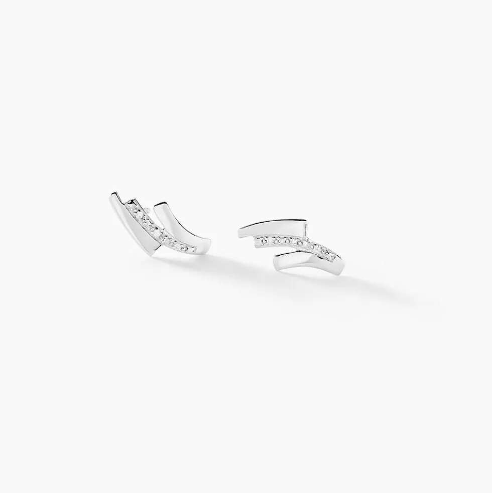 Boucles D'oreilles Puces Ainhoa Or Blanc Diamant