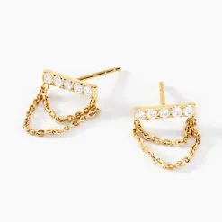 Boucles D'oreilles Puces Akilina Or Jaune Oxyde De Zirconium