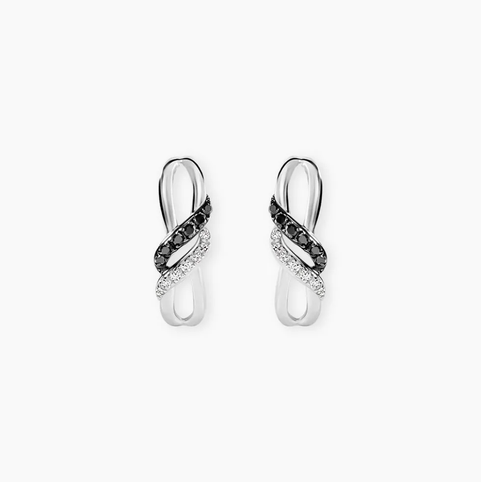 Boucles D'oreilles Puces Aline Or Blanc Diamant