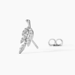 Boucles D'oreilles Puces Alma Argent Blanc Oxyde De Zirconium