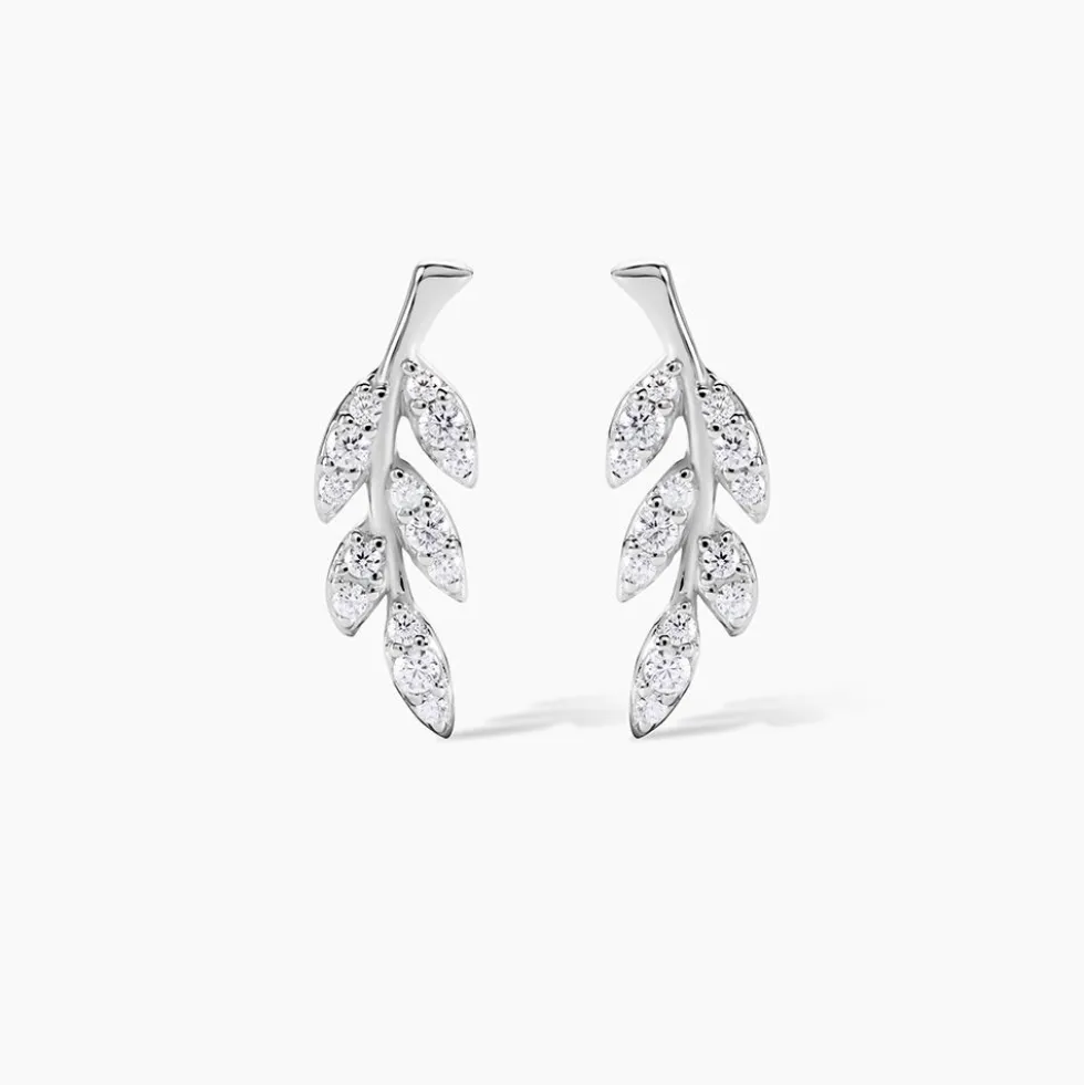 Boucles D'oreilles Puces Alma Argent Blanc Oxyde De Zirconium