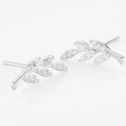 Boucles D'oreilles Puces Alma Argent Blanc Oxyde De Zirconium