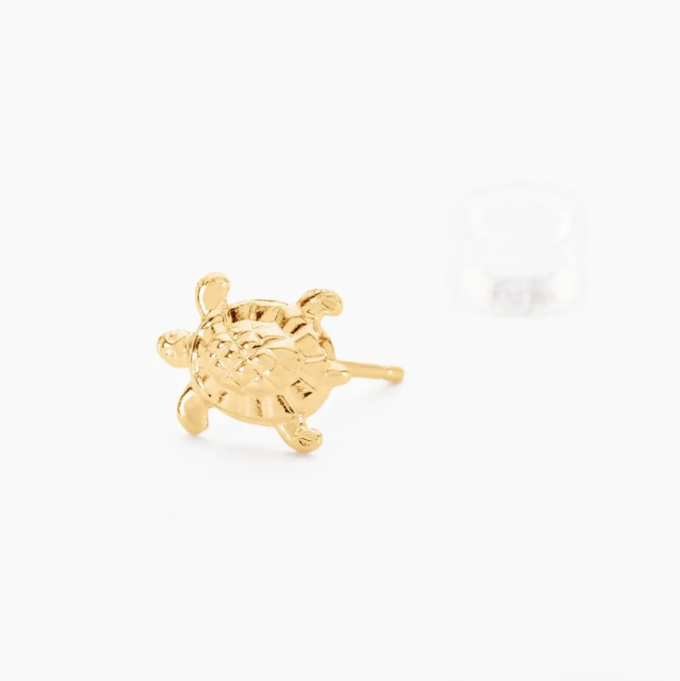 Boucles D'oreilles Puces Almahae Tortue Or Jaune