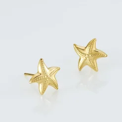 Boucles D'oreilles Puces Alphonsine Etoile De Mer Or Jaune