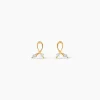 Boucles D'oreilles Puces Alvina Ruban Or Jaune Oxyde De Zirconium