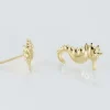 Boucles D'oreilles Puces Ambrosie Hippocampe Or Jaune