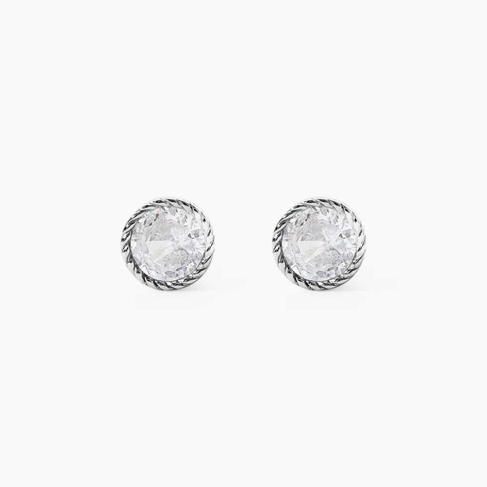 Boucles D'oreilles Puces Anaissa Argent Blanc Oxyde De Zirconium