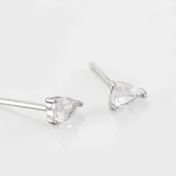 Boucles D'oreilles Puces Anaru Argent Blanc Oxyde De Zirconium