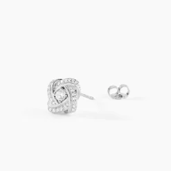 Boucles D'oreilles Puces Anasthase Argent Blanc Oxyde De Zirconium