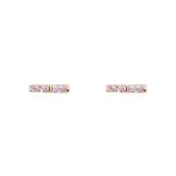 Boucles D'oreilles Puces Andrew Argent Rose Oxyde De Zirconium Rose