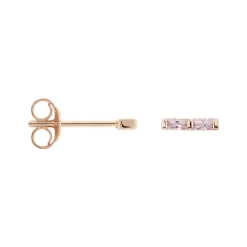 Boucles D'oreilles Puces Andrew Argent Rose Oxyde De Zirconium Rose