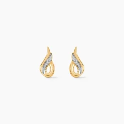 Boucles D'oreilles Puces Anila Gouttes Or Bicolore