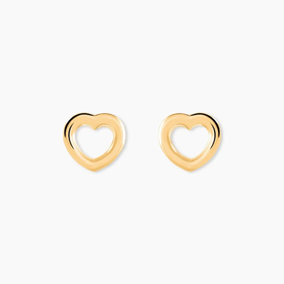 Boucles D'oreilles Puces Anne-maudae Coeurs Or Jaune