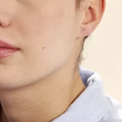 Boucles D'oreilles Puces Anne-maudae Coeurs Or Jaune