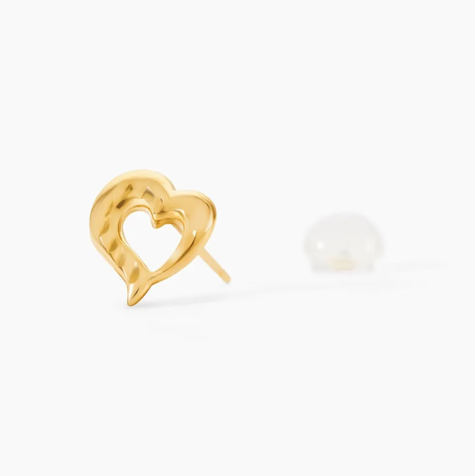 Boucles D'oreilles Puces Anne-maudae Coeurs Or Jaune