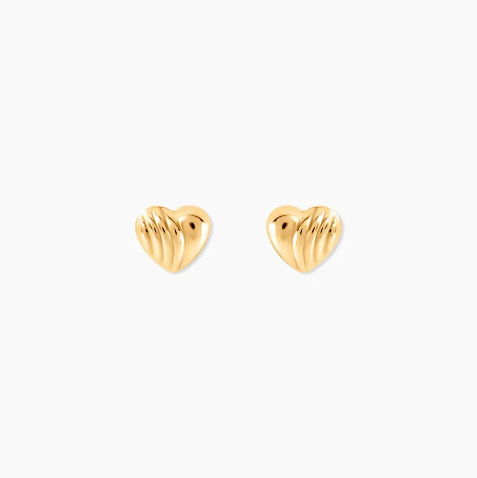 Boucles D'oreilles Puces Anne-maudae Cœurs Or Jaune