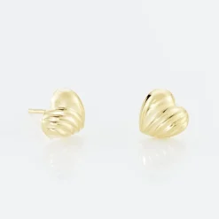 Boucles D'oreilles Puces Anne-maudae Cœurs Or Jaune