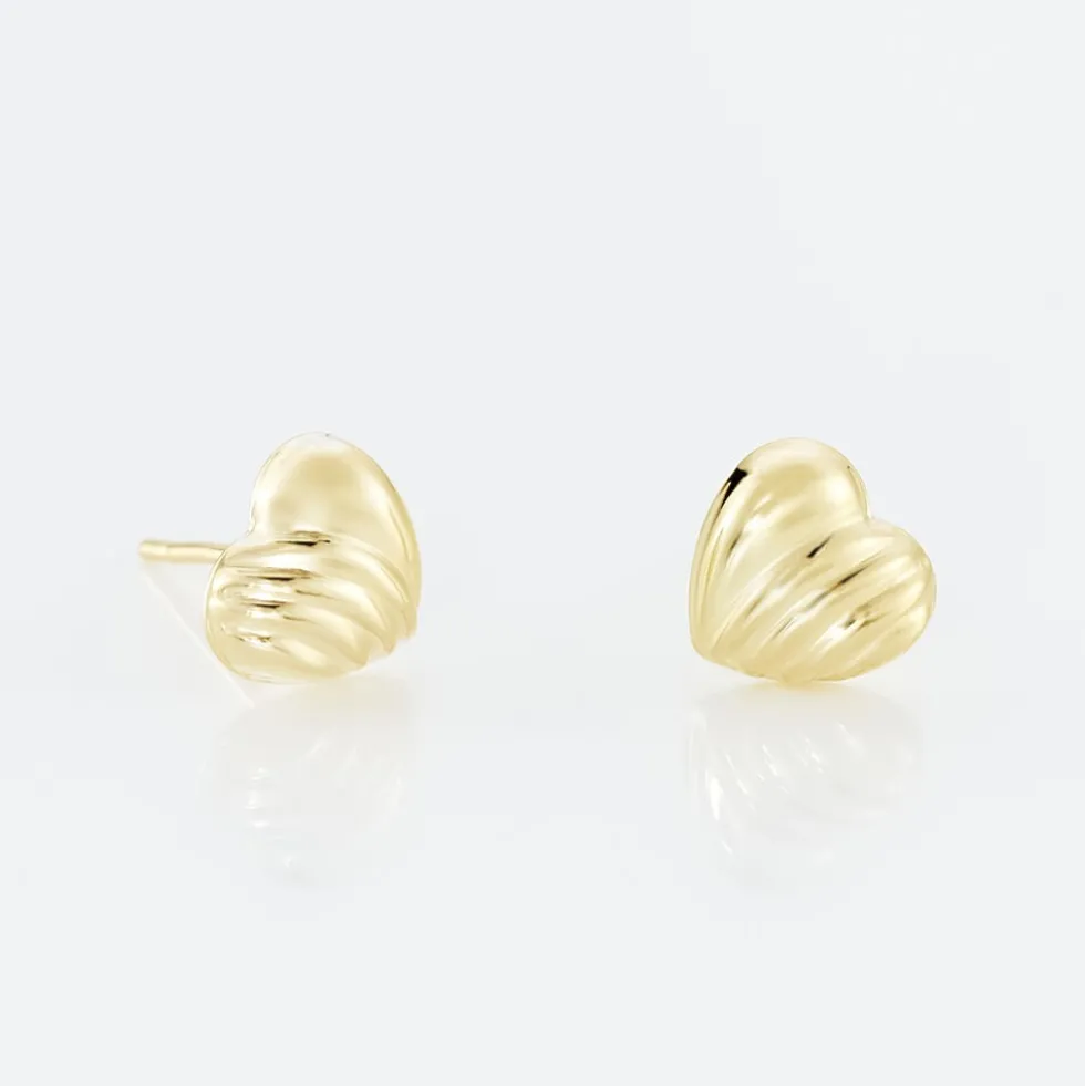 Boucles D'oreilles Puces Anne-maudae Cœurs Or Jaune
