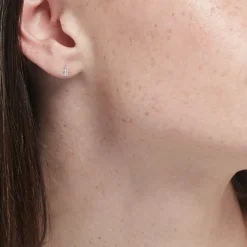 Boucles D'oreilles Puces Antonina Argent Blanc Oxyde De Zirconium