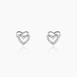 Boucles D'oreilles Puces Aoki Argent Blanc Oxyde De Zirconium