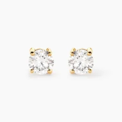 Boucles D'Oreilles Puces Aphrodite Ld Or Jaune Diamant Synthétique