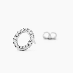 Boucles D'oreilles Puces Argent Blanc Umbria Oxydes De Zirconium