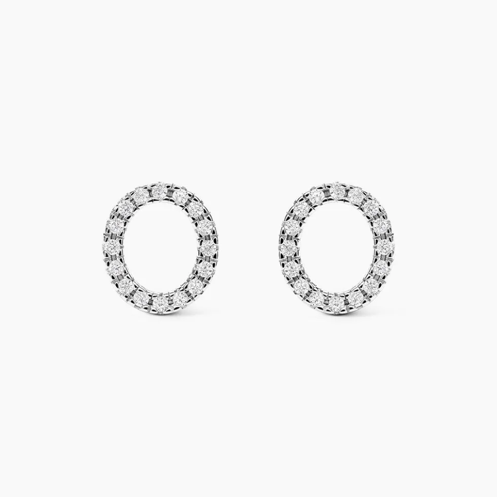 Boucles D'oreilles Puces Argent Blanc Umbria Oxydes De Zirconium