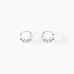 Boucles D'oreilles Puces Argent Blanc Vivence Oxydes De Zirconium
