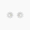 Boucles D'oreilles Puces Argent Blanc Cheri Perle De Culture Oxydes