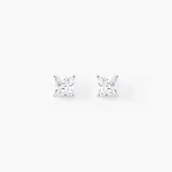 Boucles D'oreilles Puces Argent Blanc Alys Oxyde De Zirconium