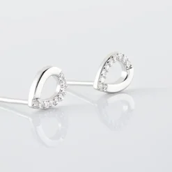 Boucles D'oreilles Puces Argent Blanc Tancelin Oxydes De Zirconium