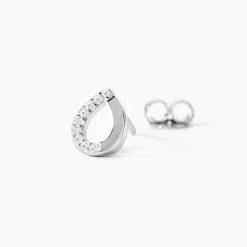 Boucles D'oreilles Puces Argent Blanc Tancelin Oxydes De Zirconium
