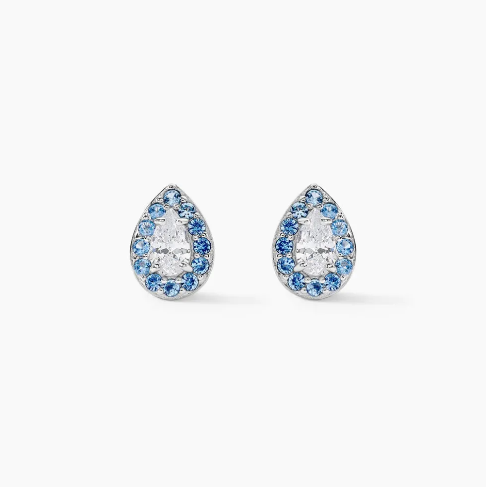 Boucles D'oreilles Puces Argent Blanc Tania Oxydes De Zirconium