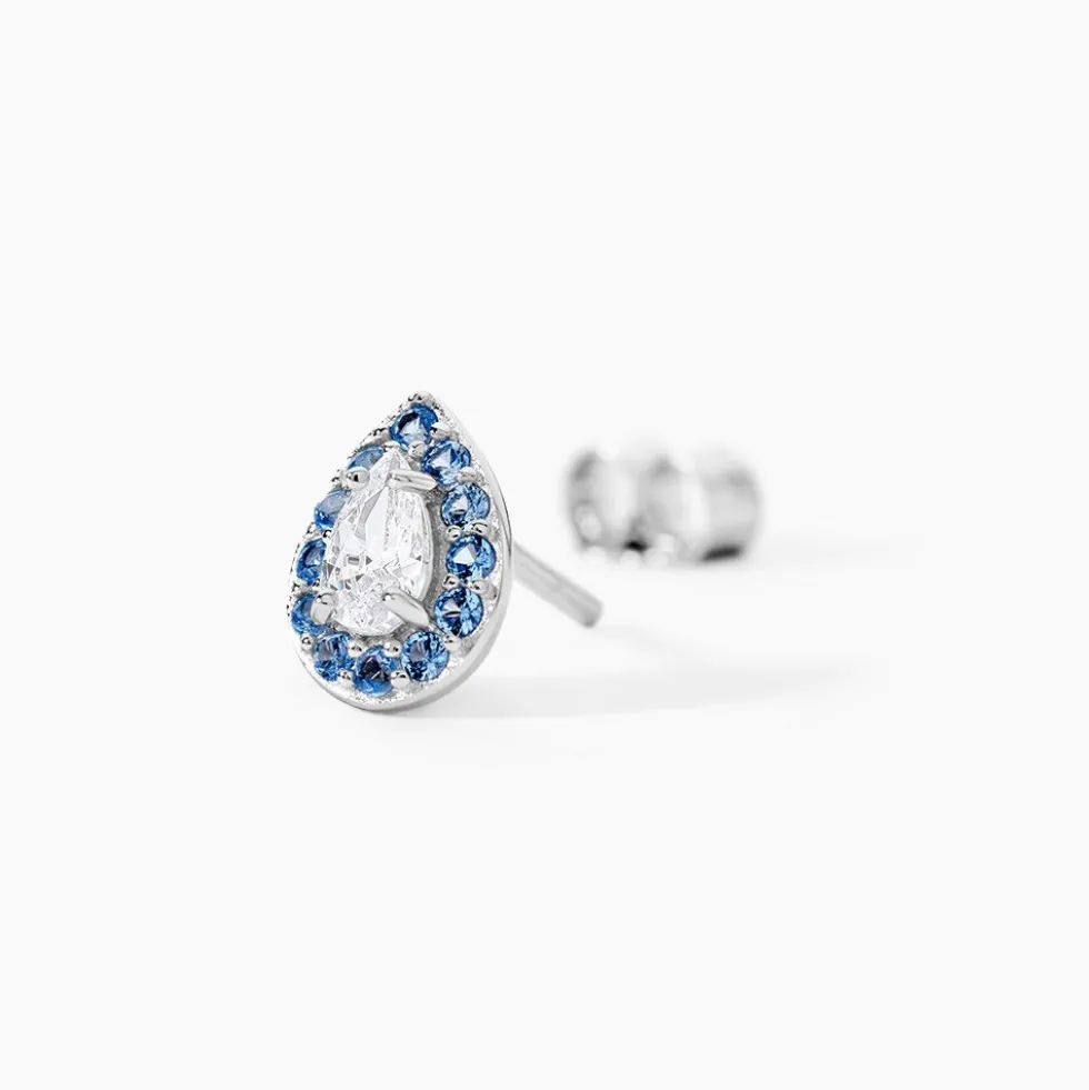 Boucles D'oreilles Puces Argent Blanc Tania Oxydes De Zirconium