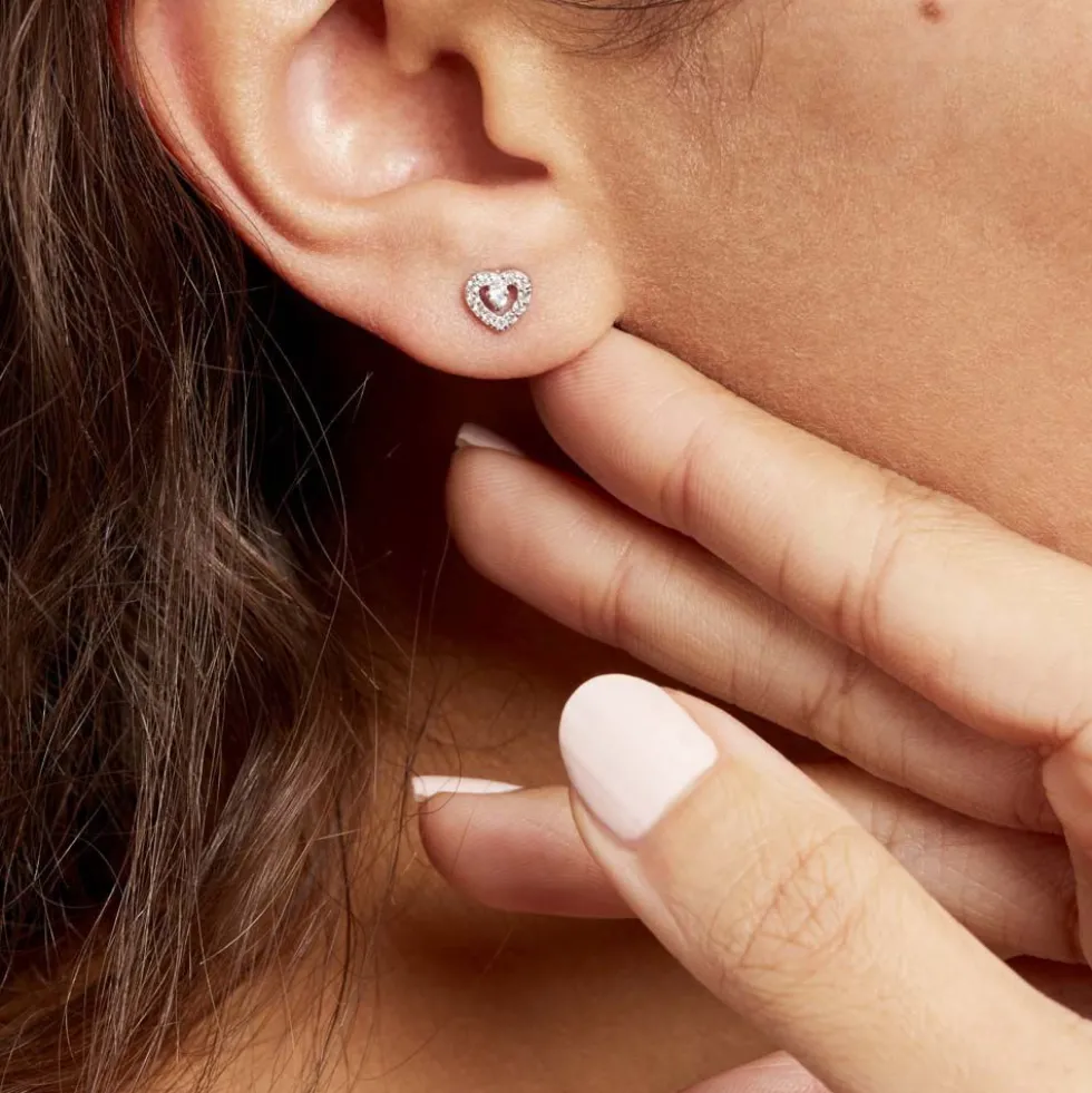 Boucles D'oreilles Puces Argent Blanc Gautiere Oxydes De Zirconium