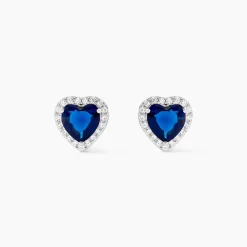 Boucles D'oreilles Puces Argent Blanc Sphinx Pierre