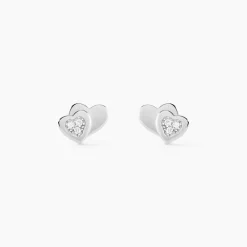 Boucles D'oreilles Puces Argent Blanc Dounyo Oxydes De Zirconium