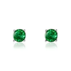 Boucles D'oreilles Puces Argent Blanc Dwight Oxydes De Zirconium