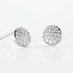 Boucles D'oreilles Puces Argent Blanc Victorin Oxydes De Zirconium