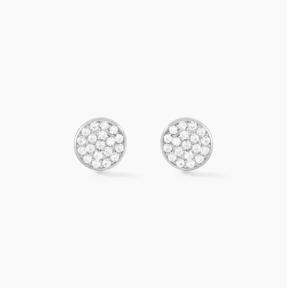 Boucles D'oreilles Puces Argent Blanc Victorin Oxydes De Zirconium