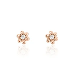Boucles D'oreilles Puces Argent Rose Buddy Oxydes De Zirconium
